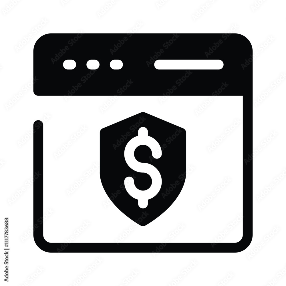 Wall mural a webpage with a dollar, representing secure online transactions