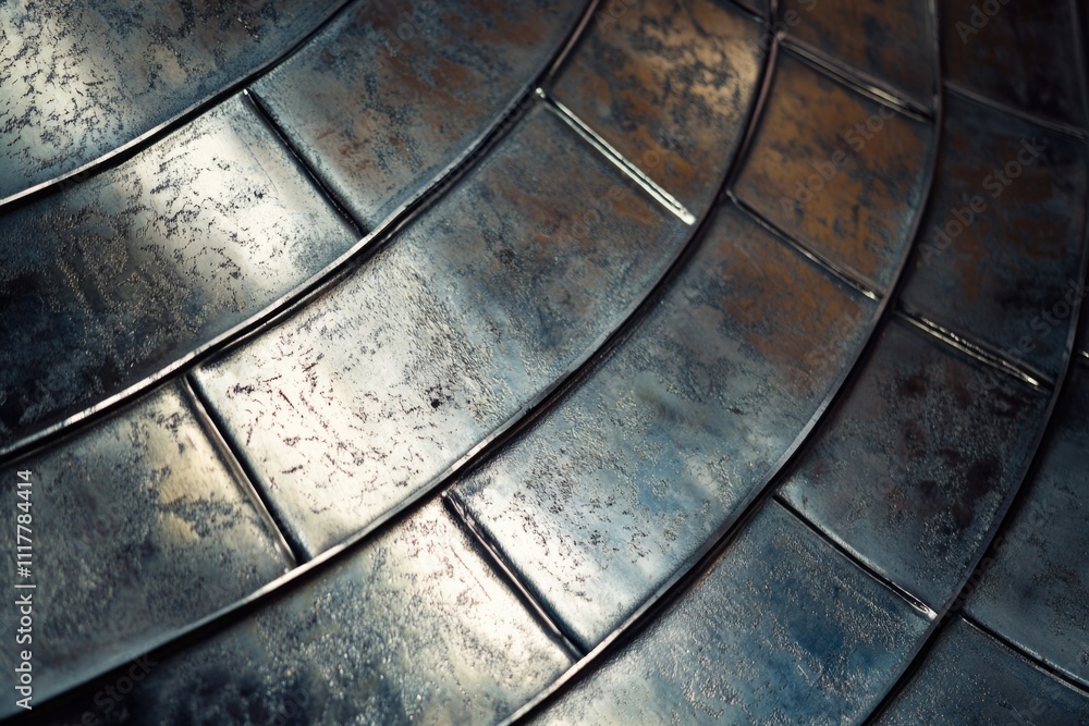 Poster close-up view of a metal structure, ideal for technology or architecture illustrations