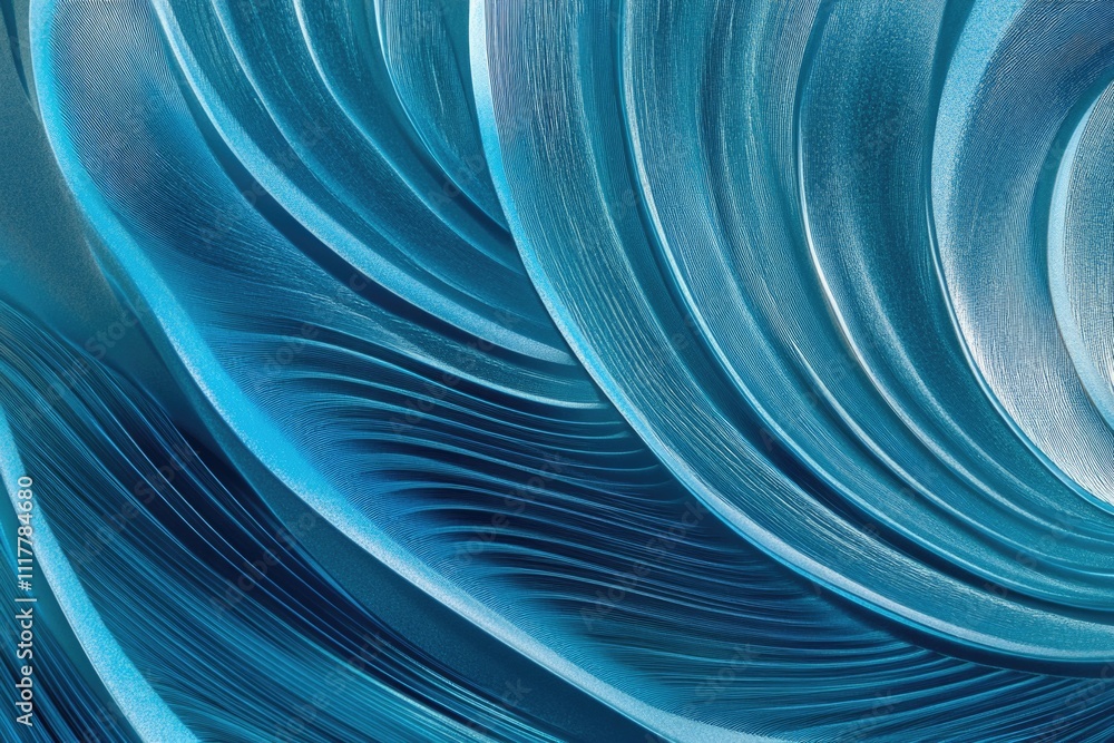 Poster close-up shot of a blue wave with foam and texture