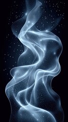 Naklejka premium Ethereal blue smoke gracefully swirling against a dark backdrop creating a mesmerizing visual effect