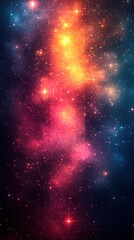 Obraz premium Colorful cosmic nebula with stars and luminous clouds in the vast universe