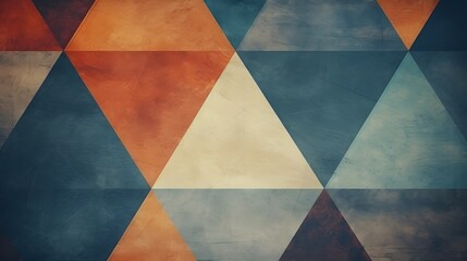 Abstract geometric pattern featuring colorful triangles in various shades.