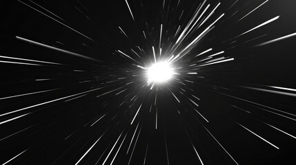 Fototapeta premium Abstract Light Burst Explosion with Radiating Streaks in Darkness