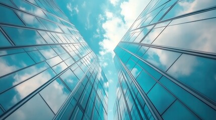 Modern Skyscrapers Reflecting Clouds: A Stunning Architectural Masterpiece