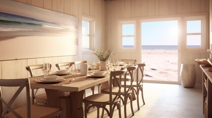 Coastal Dining Room with Ocean View