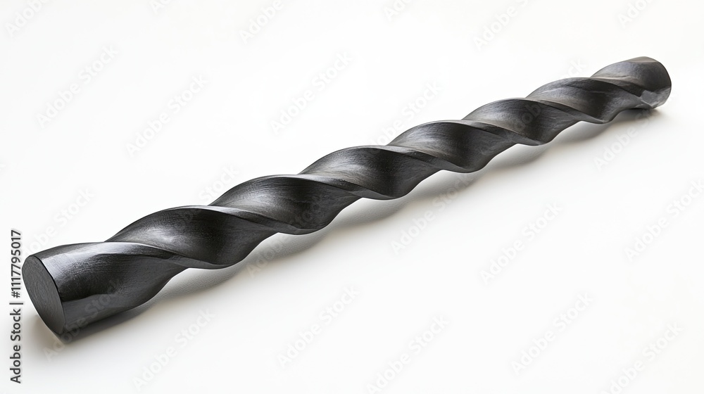 Poster Black Twisted Rod on Plain Background for Artistic Display or Design