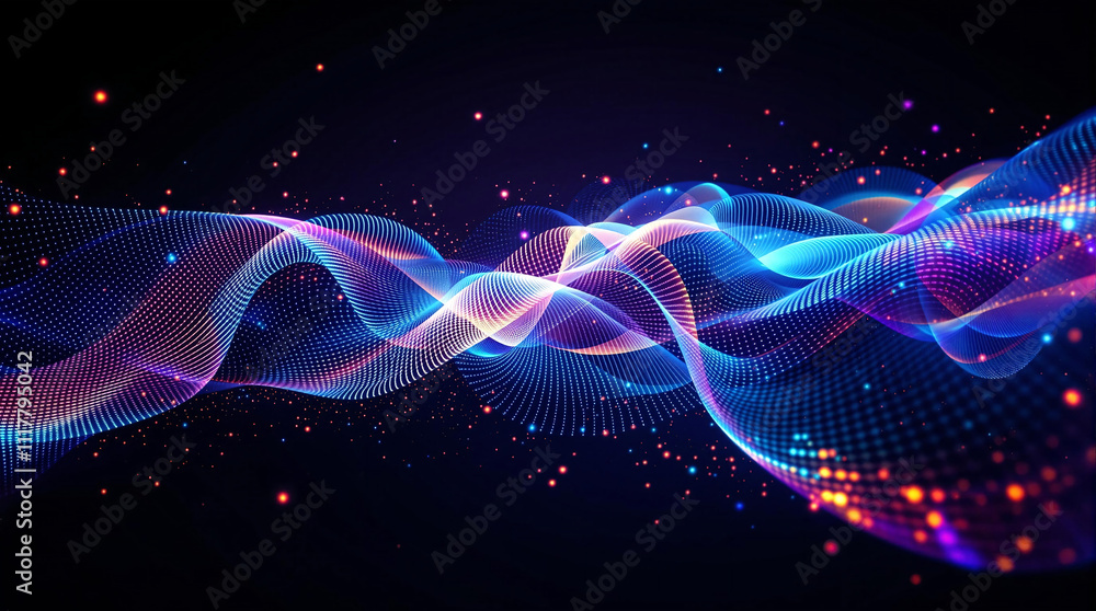 Poster abstract background with surreal waves of cosmic energy splash . generative ai