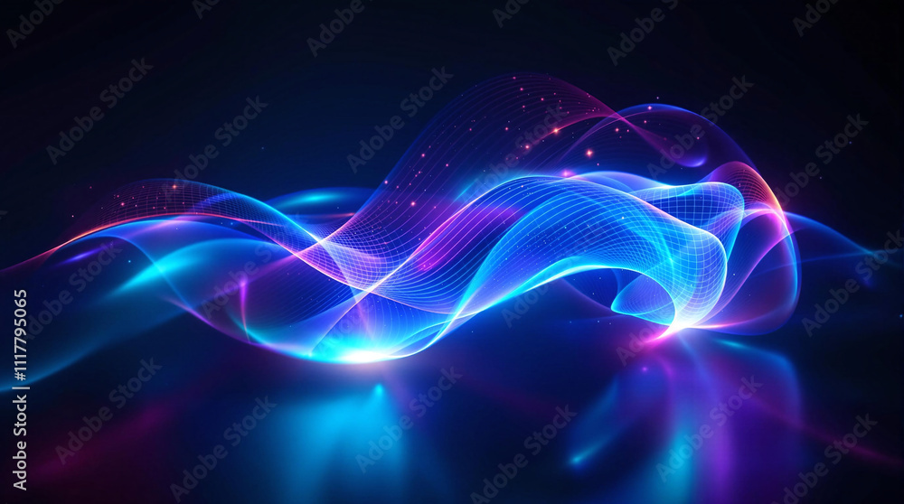 Poster abstract background with surreal waves of cosmic energy splash . generative ai