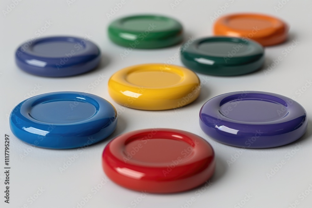 Poster A collection of colorful buttons on display