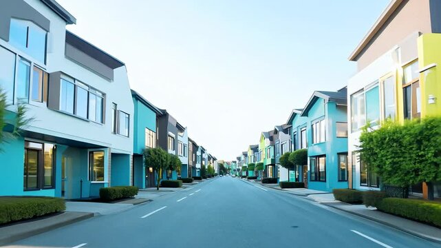 A new suburban neighborhood with inexpensive housing. A welcoming suburban neighborhood filled with affordable housing awaits you.
