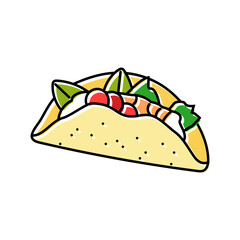 fish taco sea cuisine color icon vector. fish taco sea cuisine sign. isolated symbol illustration