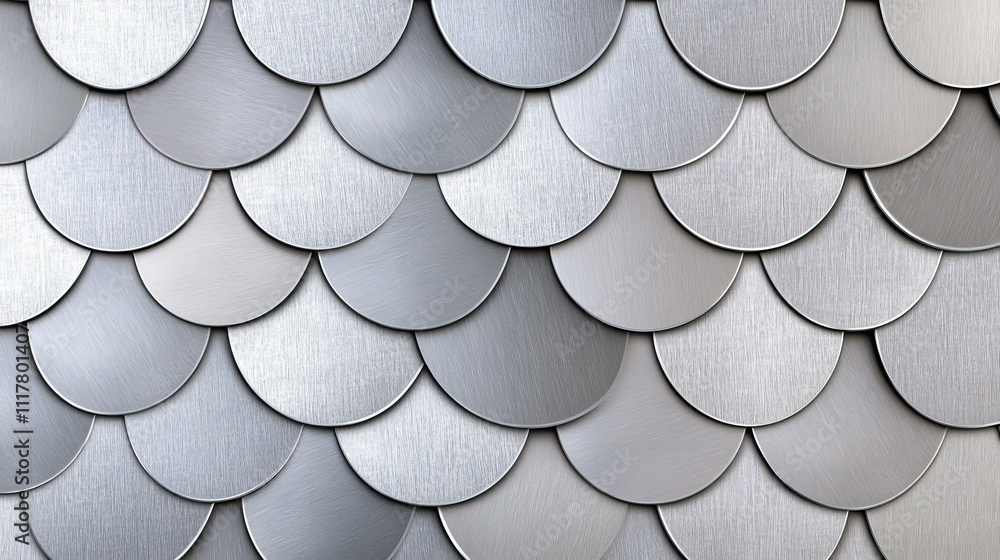 Poster metallic scales pattern with shiny surface and smooth texture