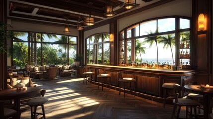 Fototapeta premium Tropical Bar with a View
