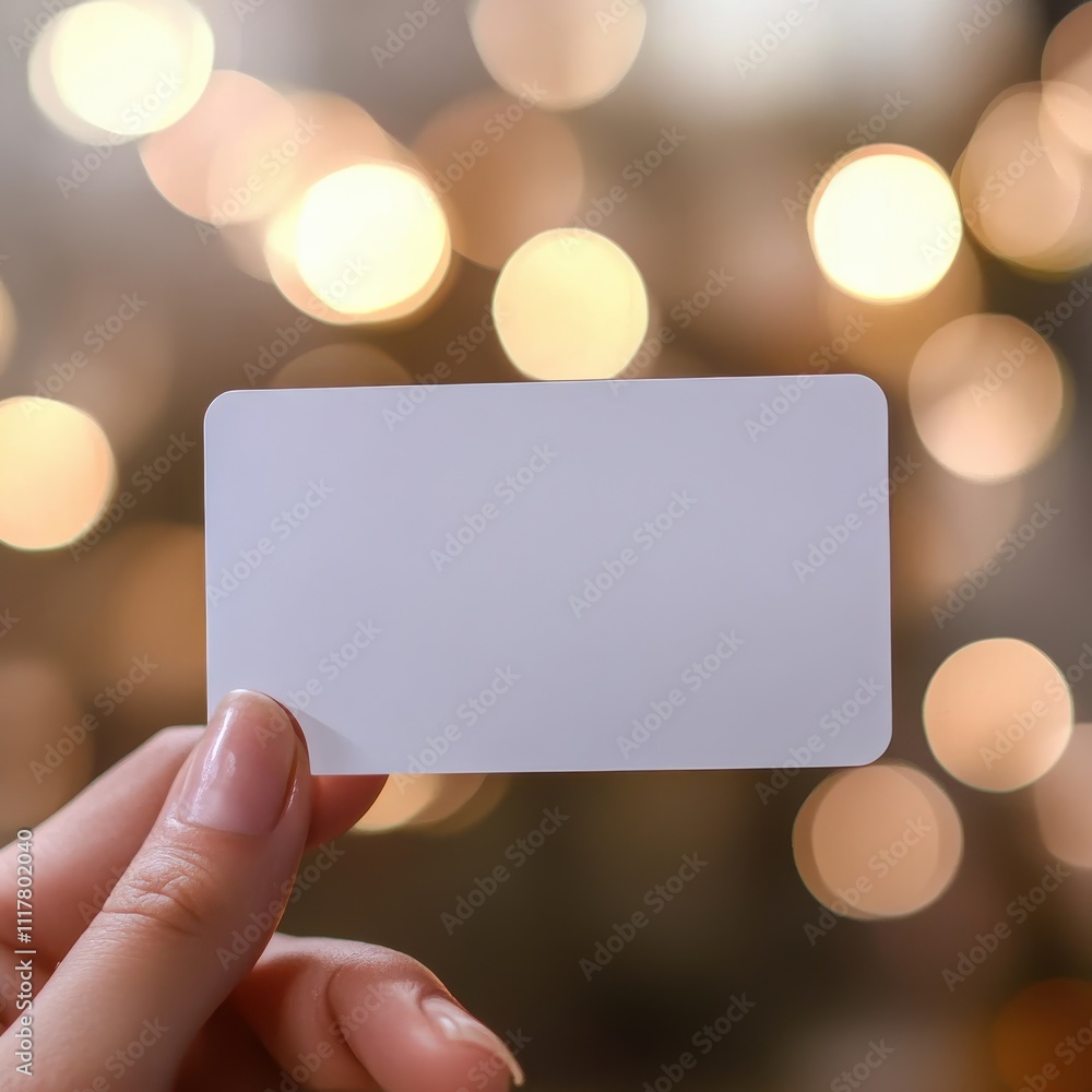 Poster a hand holding a white card with no writing on it. the card is rectangular in shape and he is blank.