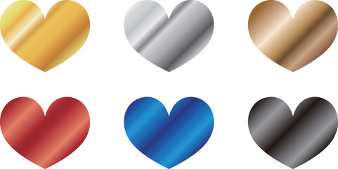 色々なカラーのハートのデザイン