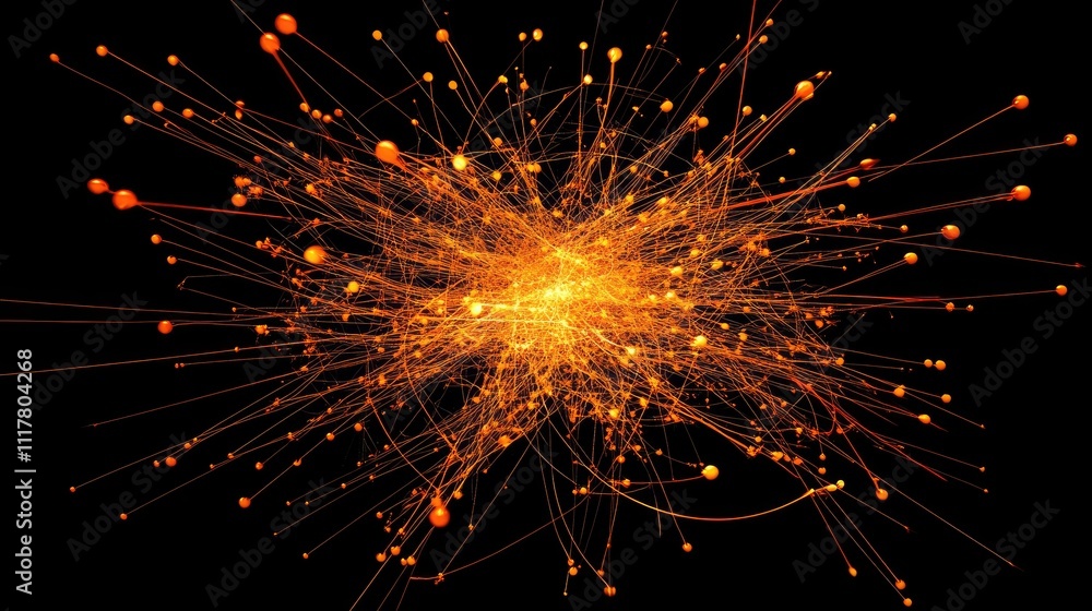 Aufkleber abstract visualization of energy particles in dynamic motion