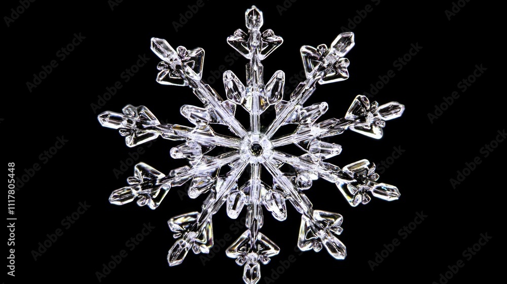 Poster a delicate crystal snowflake against a dark background
