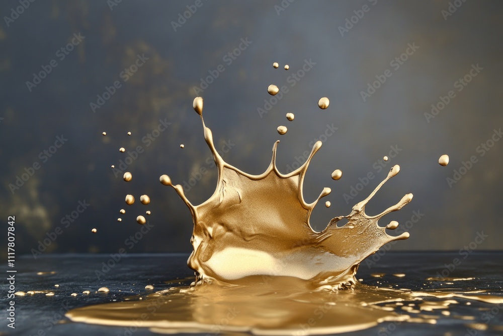Poster a splash of liquid on top of a table