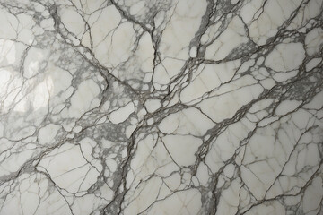 Fototapeta premium Creamy white marble with bold silver veins and a slightly rough surface, delicate lighting accentuates its natural elegance, fit for background