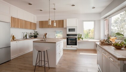 Beautifully arranged kitchen featuring a blend of white and neutral tones
