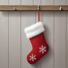 Close-Up of a Hanging Christmas Stocking generative by AI