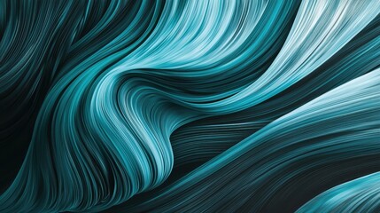 Flowing Streams of Light Infused with Binary Patterns in Dynamic Blue and Black Hues