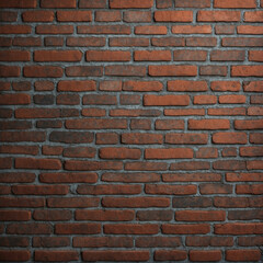 Obraz premium Authentic red brick texture with small cracks, aged gray accents, and a touch of moss, capturing a vintage industrial look, fit for background