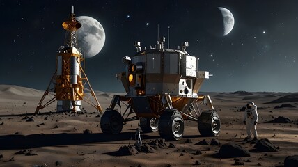 Obraz premium astronaut on the moon