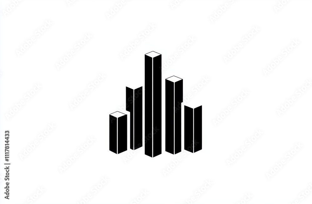 Poster a tall building with many windows is depicted in the image. the building is a modern skyscraper with
