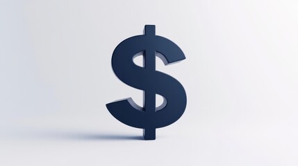 Fototapeta premium A black dollar sign is shown on a white background. The dollar sign is stylized and he is made of plastic