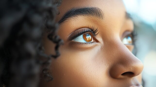 A close up of a woman's eye.