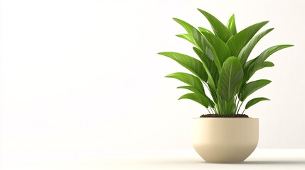 Fototapeta premium Green Lush Potted Houseplant Indoors for Home or Office Decor