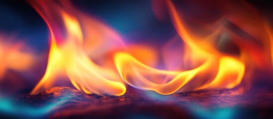Fototapeta premium Abstract fire flames dancing in an array of vibrant colours.