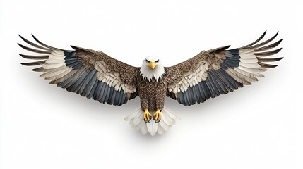 Majestic Bald Eagle Soaring High with Outstretched Wings
