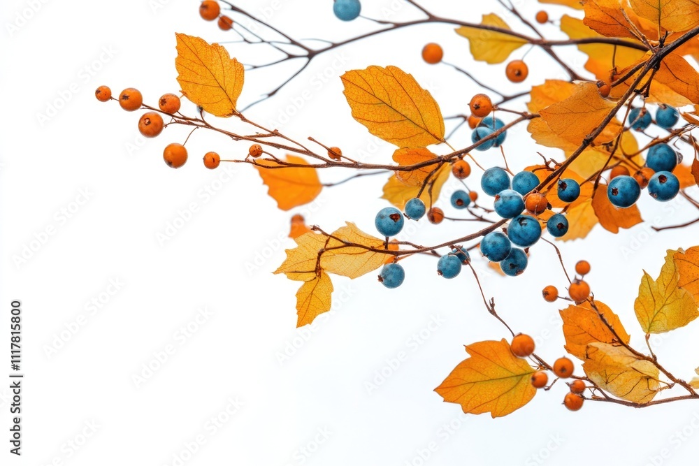 Poster a cluster of blue berries hanging from a tree branch, ready to be picked or enjoyed