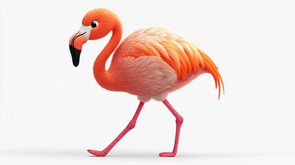 Obraz premium Vibrant Pink Flamingo Bird Posing in Tropical Setting