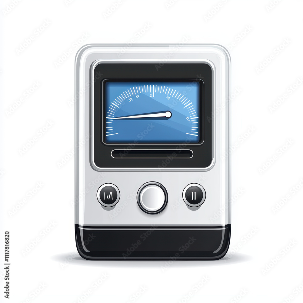 Poster digital scale with blue display and measurement dial, showcasing precision and modern design. ideal 