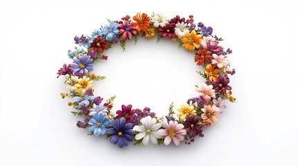 Vibrant Floral Wreath with Diverse Blooms for Seasonal Decor and