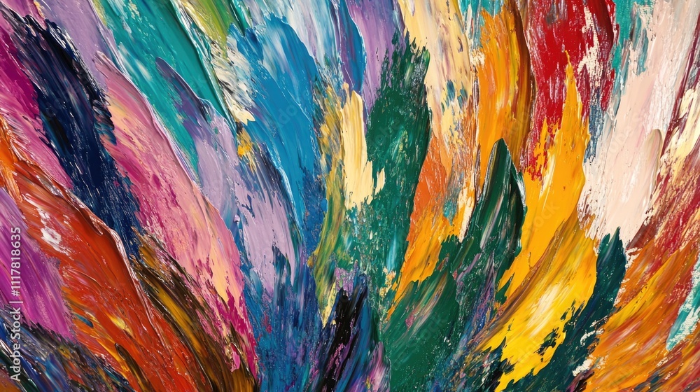 Poster A vibrant and dynamic splattering of paint creates a colorful wave on a surface
