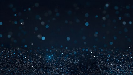 Dark blue background with tiny, light blue specks, appearing to float or fall.

