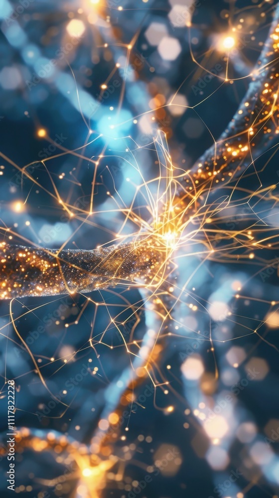 Poster visualizing quantum computing networks exploring advanced connectivity in a digital environment from