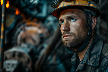 Fototapeta premium A skilled bricklayer at a construction site generative ai