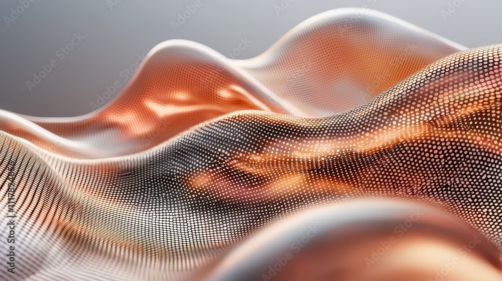 Poster flowing streams of light infused with binary patterns in digital dimensions