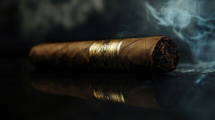 cigar on a black background