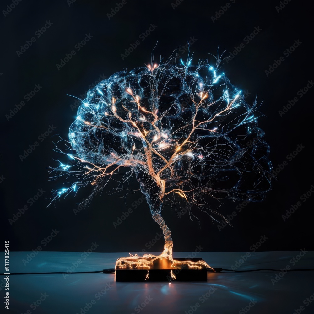 Poster exploring neuromorphic computing brain-inspired artificial intelligence development in technology en