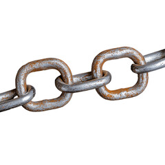 Obraz premium Rusty metal chain link with transparent background for design elements