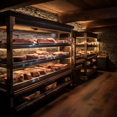 Selecting premium dry-aged beef cuts in a master butcher's aging room soft studio environment for culinary excellence