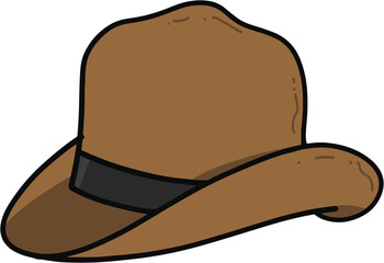 brown cowboy hat with black band 