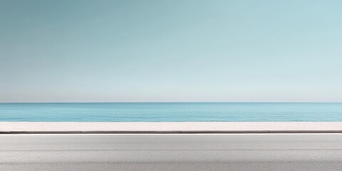 Serene Coastal View with Calm Waters and Clear Blue Sky