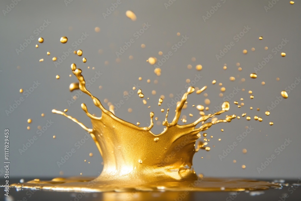 Poster a splash of liquid on top of a table, a messy and unexpected situation